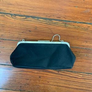 Ann Taylor black satin evening bag